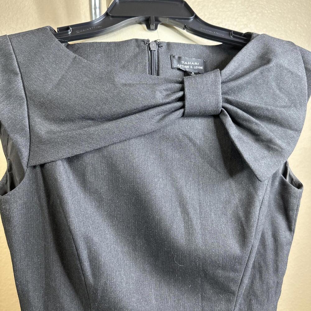 Tahari viscose Women’s Size 4 Gray Office‎ Dress - Picture 2 of 7